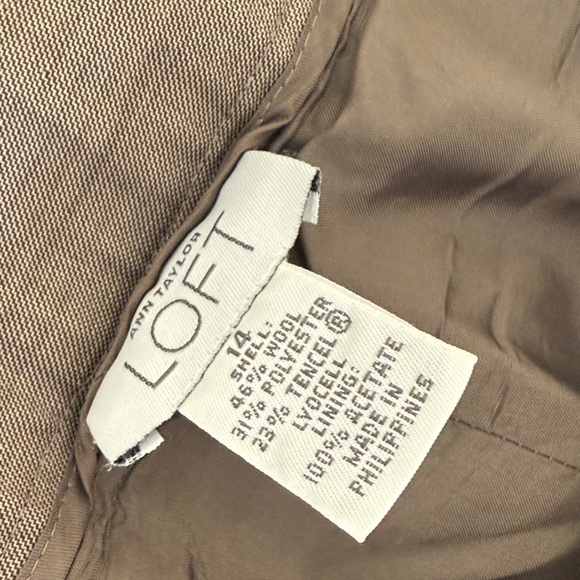 Ann Taylor Pants Ann Taylor Wool Blend Brown High Rise Wide Leg Pants size 14 - Picture 9 of 9